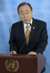 FN:s generalsekreterare Ban Ki-moon. UN/Photo, Evan Schneider.