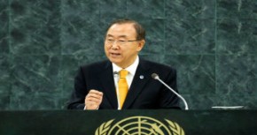 FN:s generalsekreterare Ban Ki-moon presenterar sin årliga rapport om FN:s arbete.